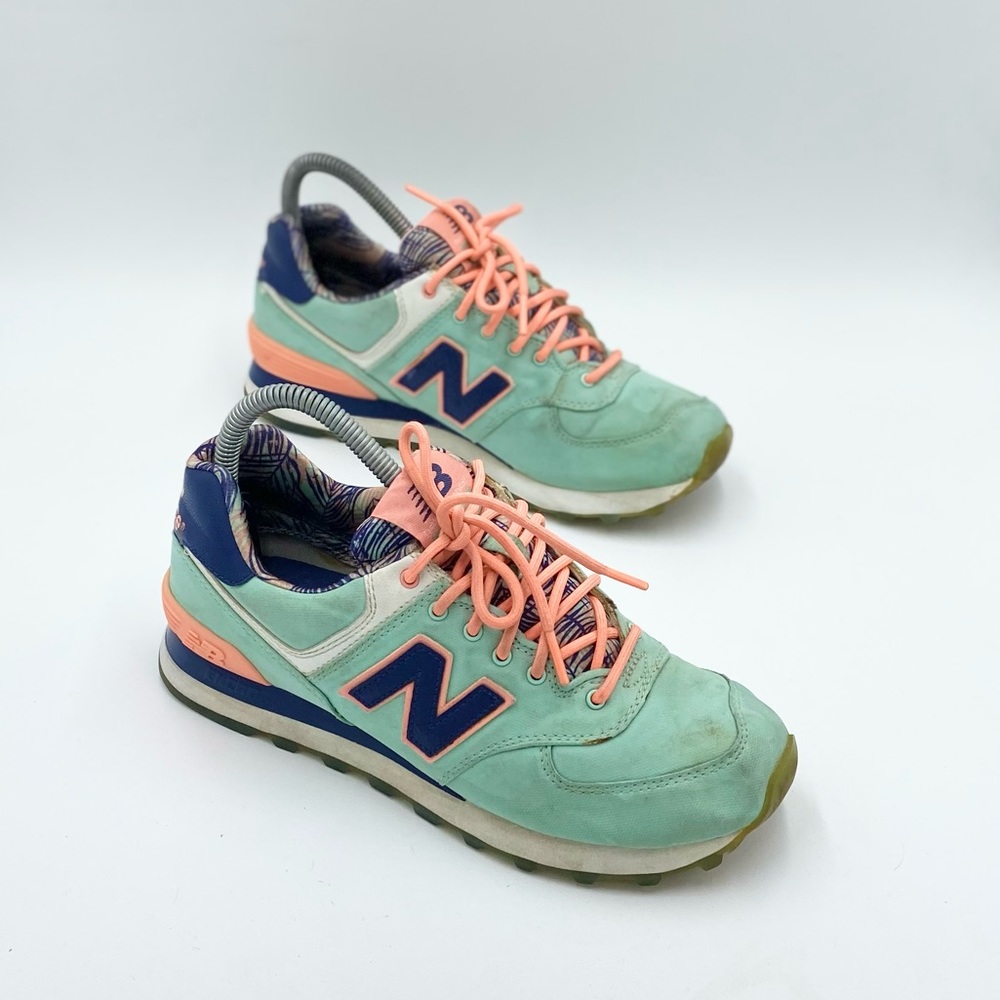 New Balance 574 teal running show womens 7